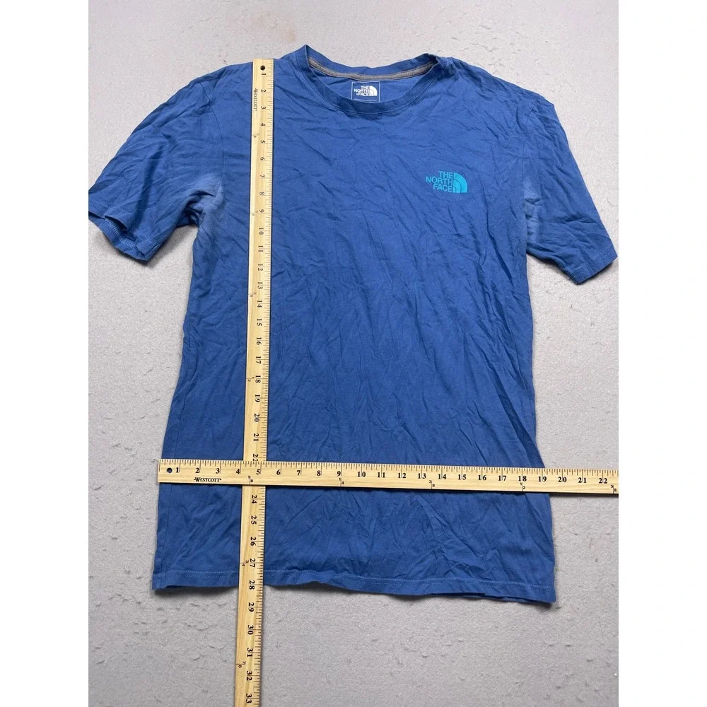 The North Face Graphic Box Logo T-Shirt Mens Medium Blue Cotton Good
